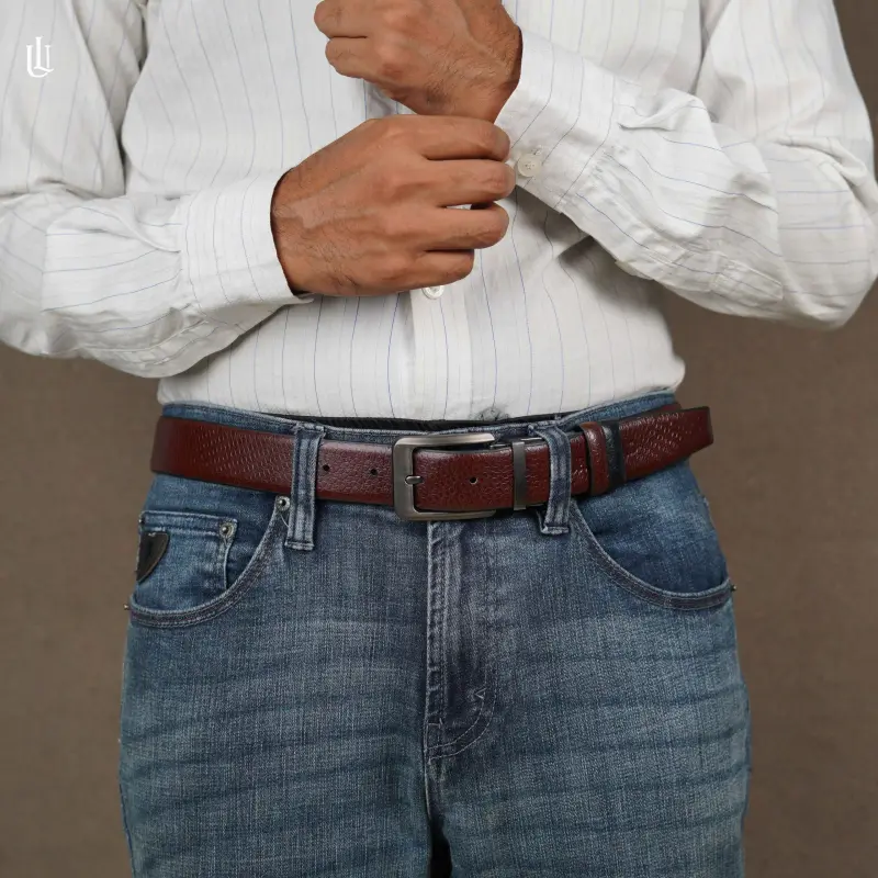 Axel Cube Pattern Belt – Dual Tone Moving Brockless